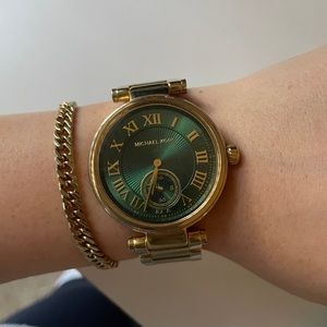 Michael Kors Watch with Emerald Green Face & Emerald Shaped Crystals